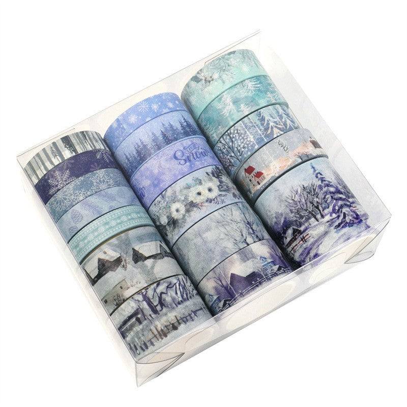 jinxiang Snow Multi-Size washi tape Watercolor Landscape landscape collage(Starting from 75)