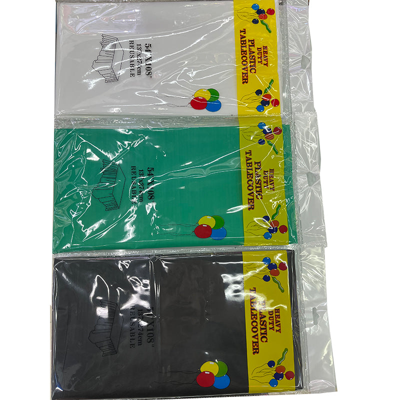 zhengao 12pcs Disposable Party Tablecloth (Green + White + Black Combo) Solid color Birthday party decorations fallow
