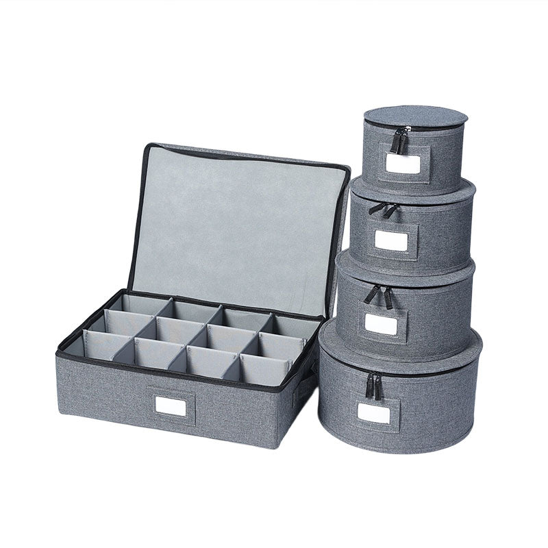 jiayanru Round Bag Set of 5 pessimistic(No.1 round 13*18.5 No.2 round 14*23 No.3 round 15.5*25.5 No.4 round bag 16.5*30.5 5 cup storage 44*34*14.5) Layers Sundry Storage Box