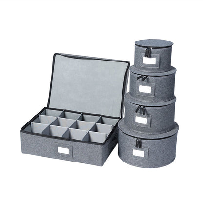 jiayanru Round Bag Set of 5 pessimistic(No.1 round 13*18.5 No.2 round 14*23 No.3 round 15.5*25.5 No.4 round bag 16.5*30.5 5 cup storage 44*34*14.5) Layers Sundry Storage Box