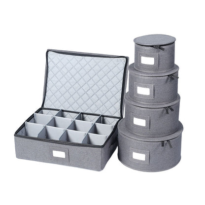 jiayanru Quilted round bag five-piece set Basket Large Capacity