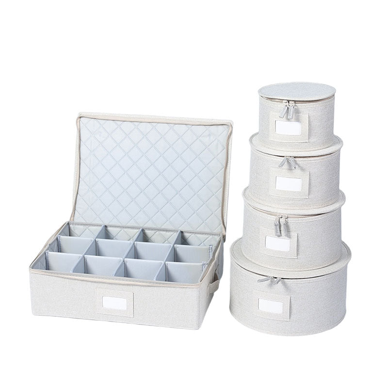 jiayanru Quilted round bag five-piece set Basket Large Capacity