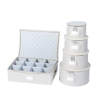 jiayanru Quilted round bag five-piece set Basket Large Capacity