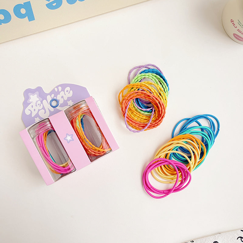 haiyan Versatile Leather Band Set  High dopamine elastic color rubber band for kids