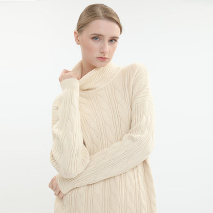 sidaiou Women's Woolen High Neck Long Sleeve Top  Wear a base coat to keep warm