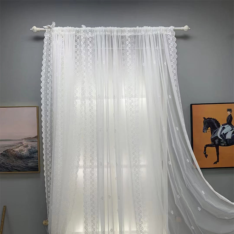 buqiu Curtain 4 Balcony white gauze floating window gauze curtain Simple modern gauze curtain