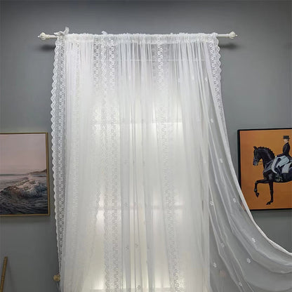 buqiu Curtain 4 Balcony white gauze floating window gauze curtain Simple modern gauze curtain