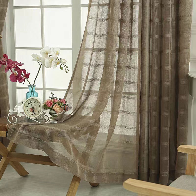 buqiu Curtain 1   Balcony white gauze floating window gauze curtain Simple modern gauze curtain