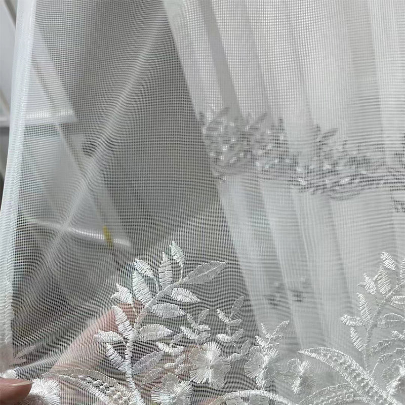 buqiu Curtain 5 The balcony white gauze princess room gauze curtain is simple and modern gauze curtain