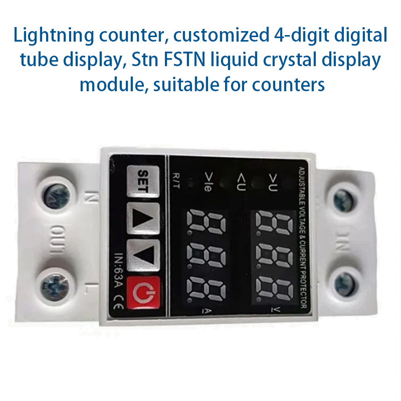 TENGTAI Lightning counter, customized 4-digit digital tube display, Stn FSTN liquid crystal display module，suitable for counters