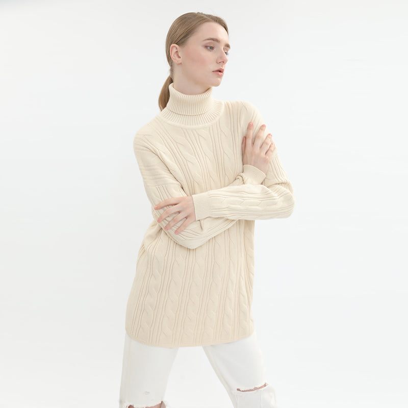 sidaiou Women's Woolen High Neck Long Sleeve Top  Wear a base coat to keep warm