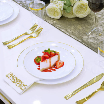 zhengao 25-person monthly CD-ROM with white background and single gold border simple Dessert table decoration Light luxury and high sense