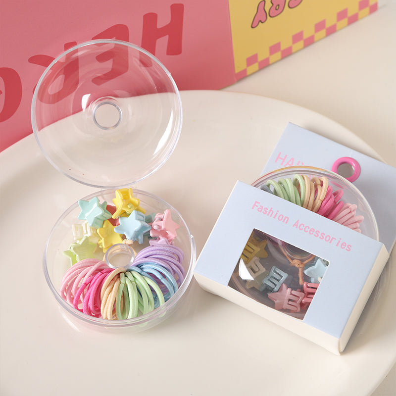 haiyan Doughnut Combo  Children do not hurt hair color band hair clip combination