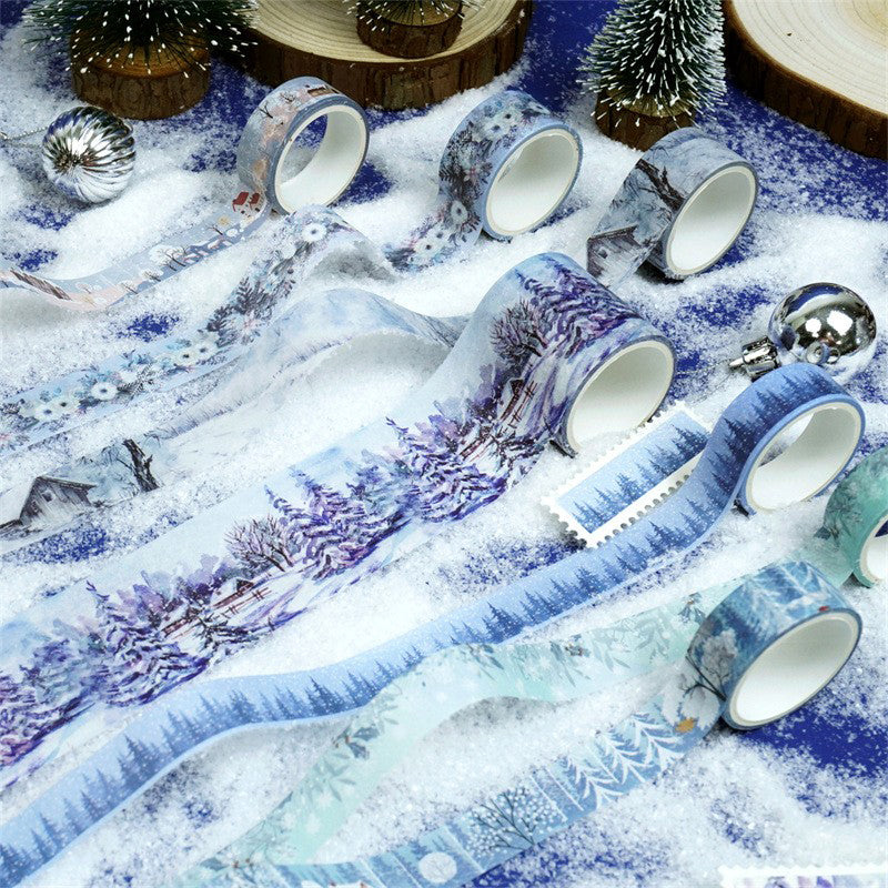 jinxiang Snow Multi-Size washi tape  Watercolor Landscape landscape collage（Starting from 75）