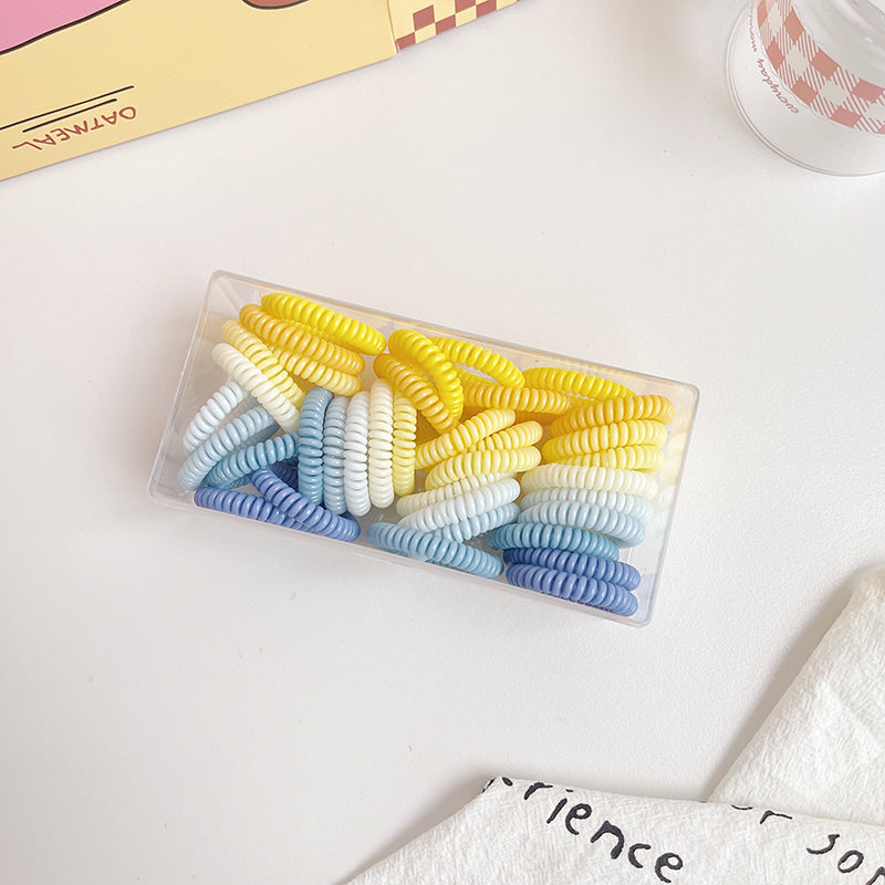 haiyan Gradient small circle telephone line  Color phone line scrunchie high ponytail hair tie