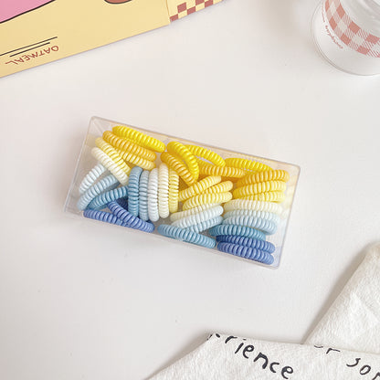 haiyan Gradient small circle telephone line  Color phone line scrunchie high ponytail hair tie