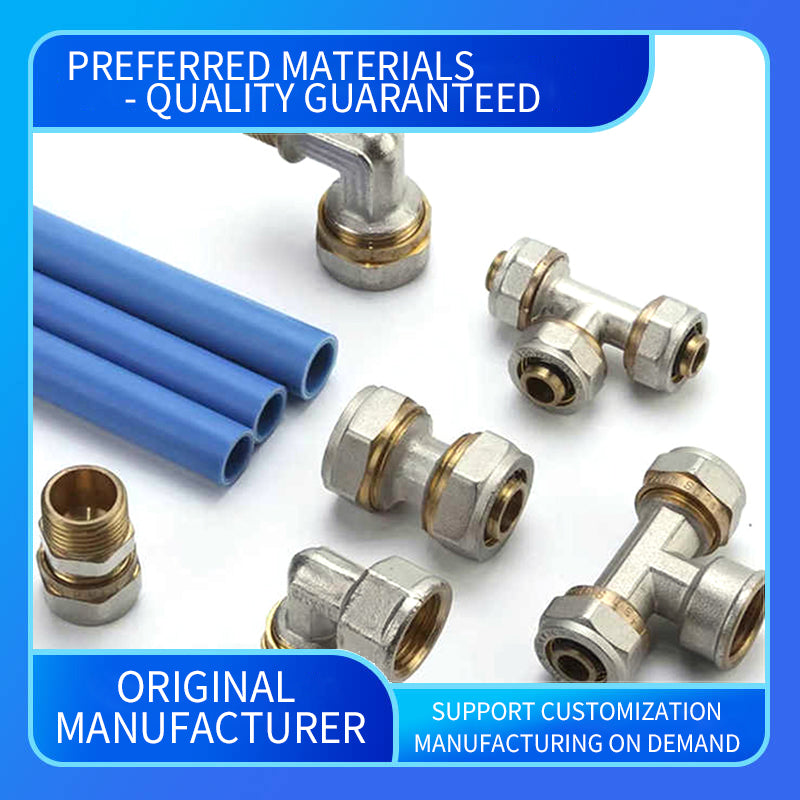 wuling Customized active three way all brass brass gas water line 4 6 point 1 inch reduced tee female movable fitting nut(ask customer service for price)