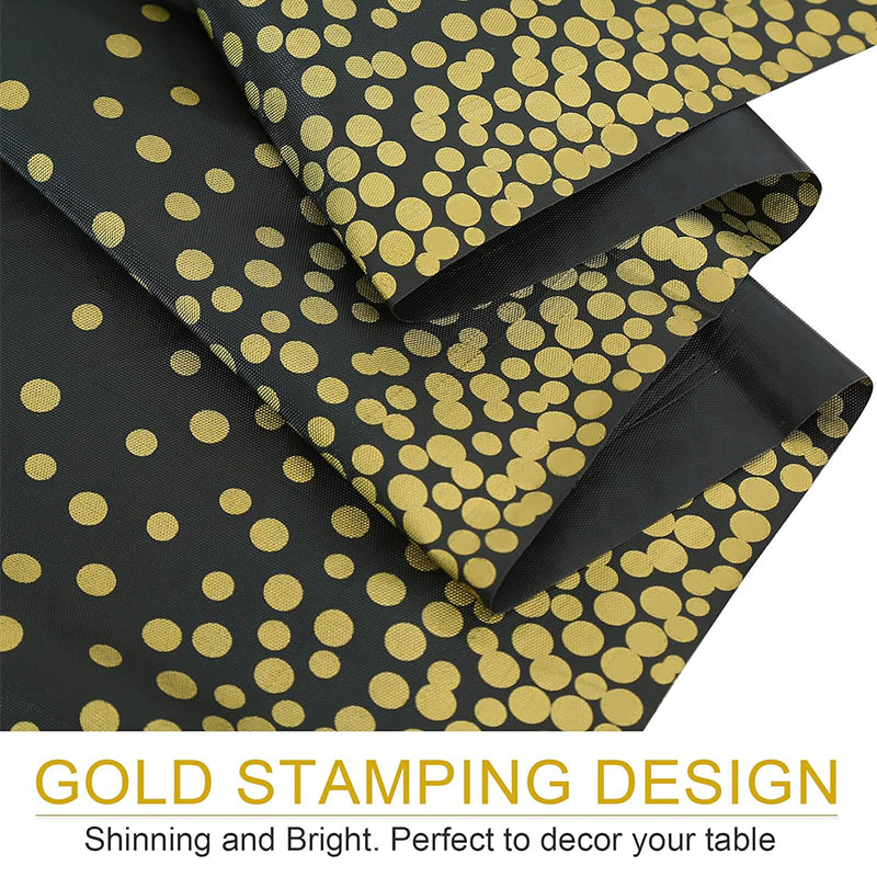 zhengao 1/6 disposable tablecloths with gold dot printing on black background Table cloth Receive a distinguished guest Conference tablecloth