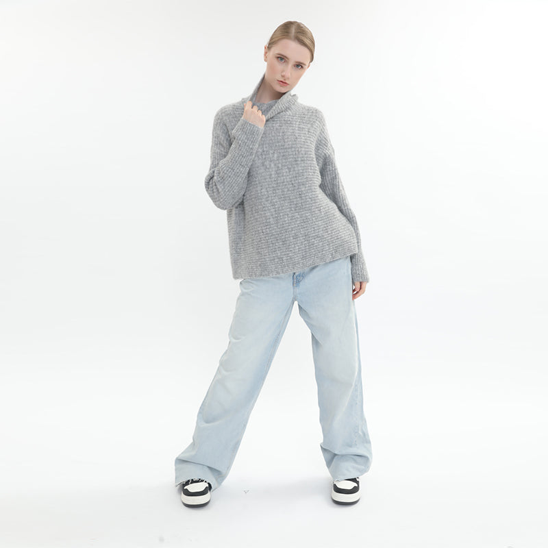 sidaiou Women's Woolen High Neck Long Sleeve Top   Keep warm in autumn and winter