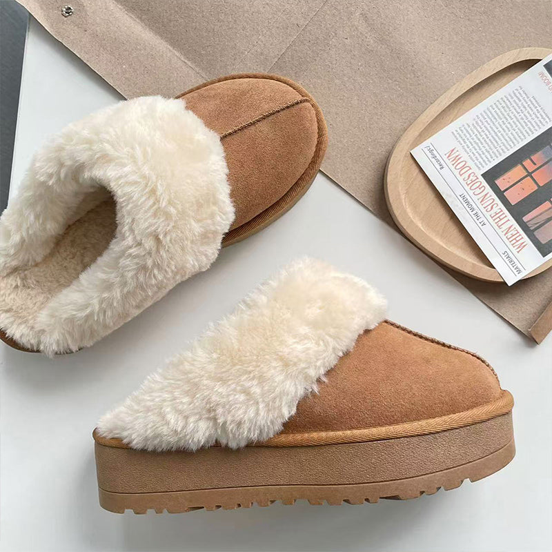 zhenai slippers with hairy mouth