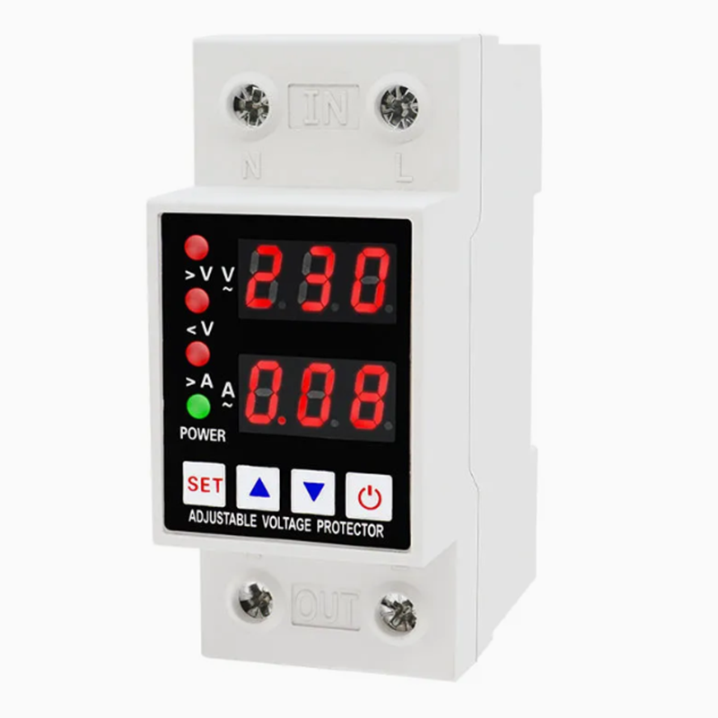 TENGTAI Relay DlN rail adjustable over/under voltage electrical 230V-300V 40A 63A current and voltage protection relay