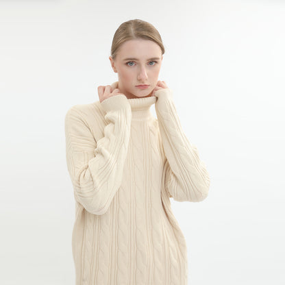 sidaiou Women's Woolen High Neck Long Sleeve Top  Wear a base coat to keep warm