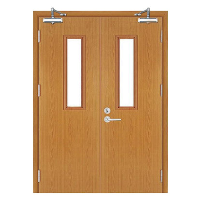 dongqiang Wood grain steel fire door (please ask customer service for customized product price) flameproof entrance door double door