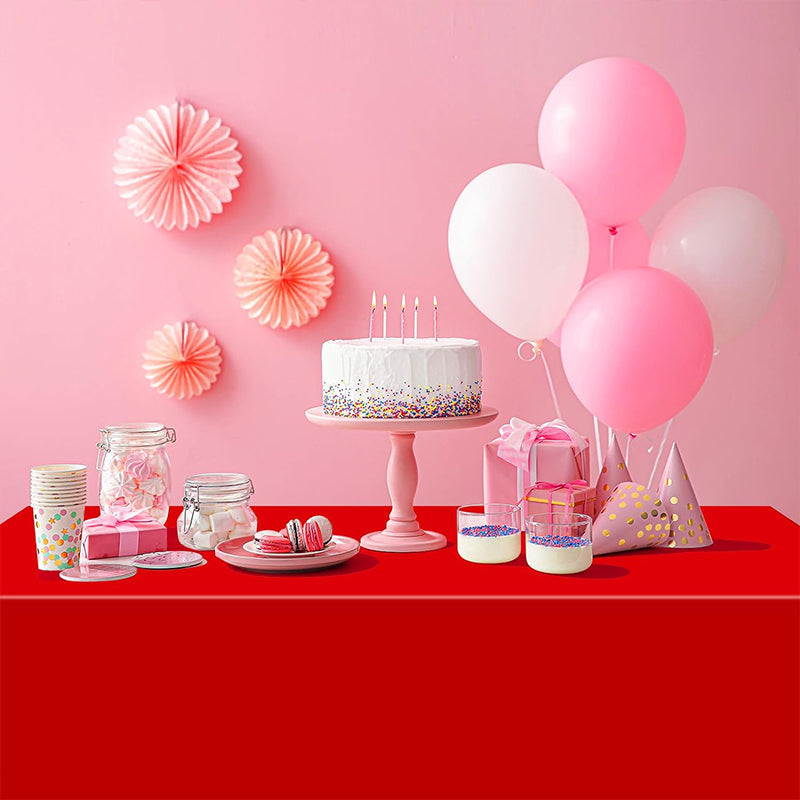 zhengao 12pcs Disposable Party Tablecloths (black + red + white combination) Solid color Birthday party decorations fallow