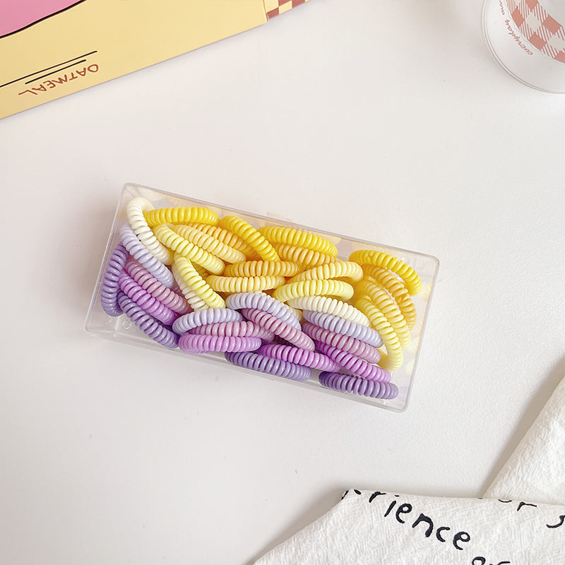 haiyan Gradient small circle telephone line  Color phone line scrunchie high ponytail hair tie