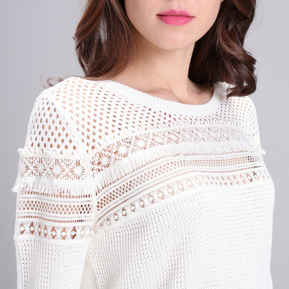 baichen Women's knitted pullover Delicate and smooth, not prone to pilling.
