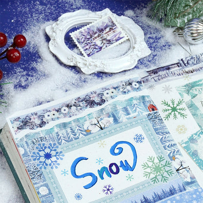 jinxiang Snow Multi-Size washi tape  Watercolor Landscape landscape collage（Starting from 75）