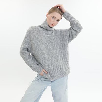 sidaiou Women's Woolen High Neck Long Sleeve Top   Keep warm in autumn and winter