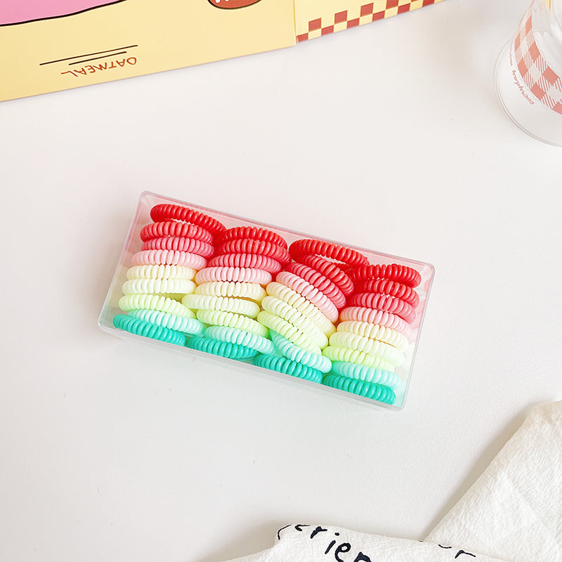 haiyan Gradient small circle telephone line  Color phone line scrunchie high ponytail hair tie