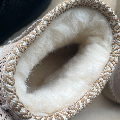 zhenai cowhide snow boots
