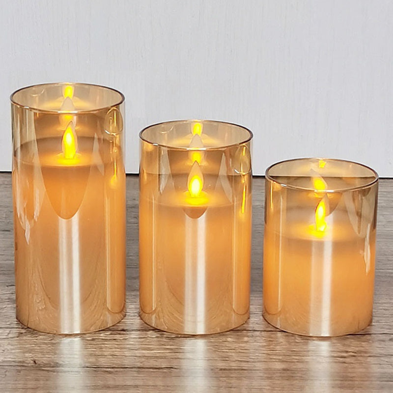 juhui LED gold gray glass cup electronic candle simulation flame energy-saving lamp (price please ask customer service)