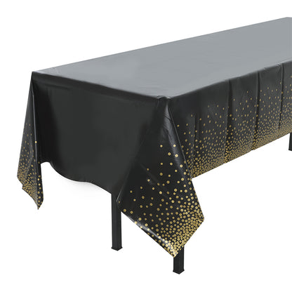 zhengao 1/6 disposable tablecloths with gold dot printing on black background Table cloth Receive a distinguished guest Conference tablecloth