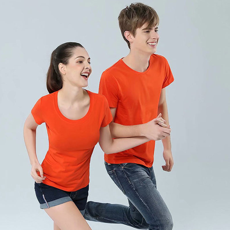 puyang Solid color T-shirt (ask customer service for price)  U-neck cool short sleeves