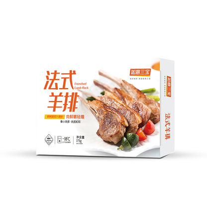 ruyisanbao  French style lamb chops Selected lamb chops in a light dressing, sliced in a nutritious way suitable for a variety of cooking methods.