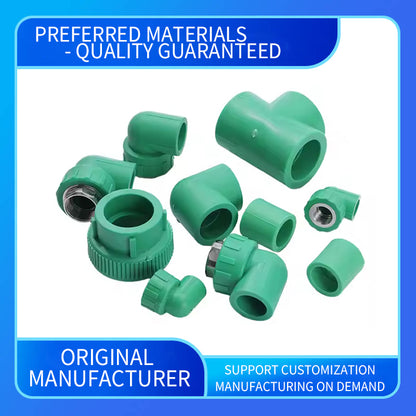 wuling High Pressure Green PPR 1/4 inch Direct Wire Elbow Tee Smooth Surface NPT BSP Welded Thickened Bridge PPR Pipe Fitting Header(ask customer service for price)