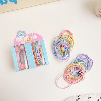 haiyan Versatile Leather Band Set  High dopamine elastic color rubber band for kids