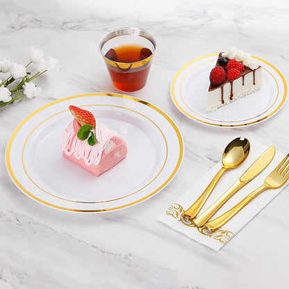 zhengao Double ring gold on white background for 50 persons Tableware set Gold-plated diamond European creativity