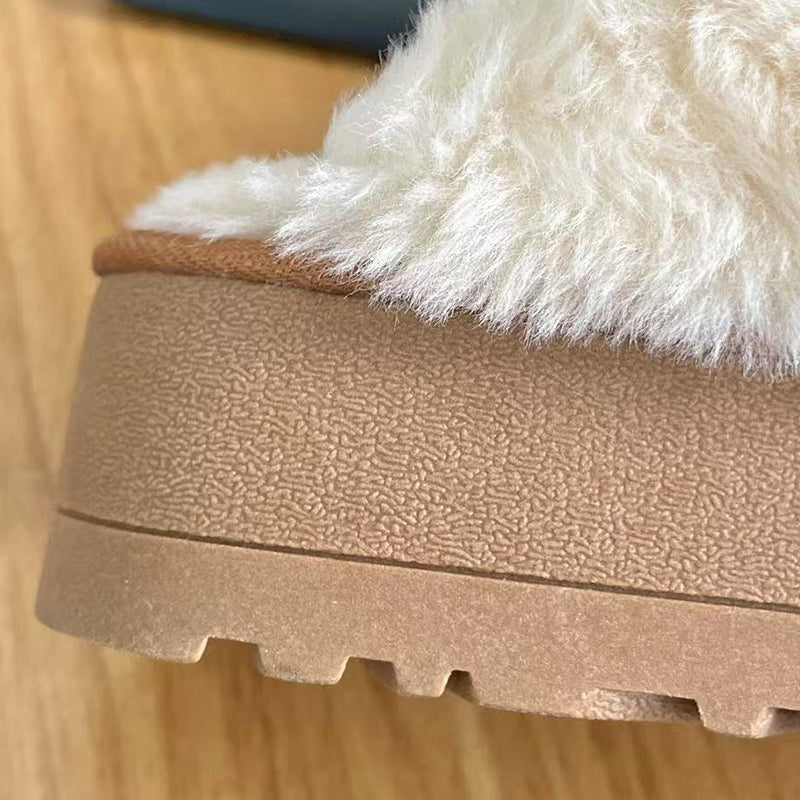 zhenai slippers with hairy mouth