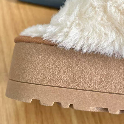 zhenai slippers with hairy mouth