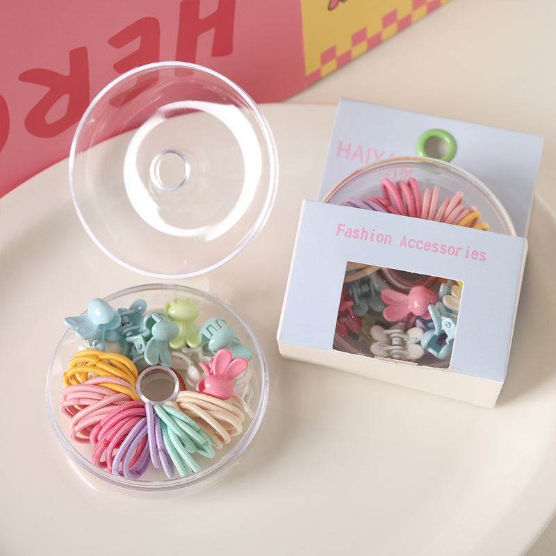 haiyan Doughnut Combo  Children do not hurt hair color band hair clip combination