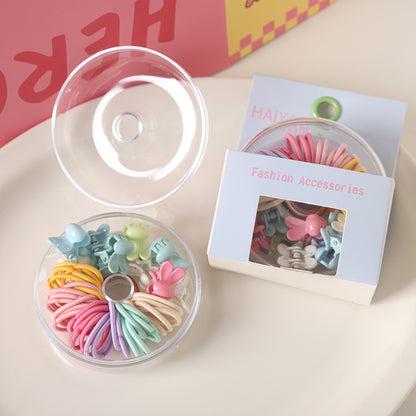 haiyan Doughnut Combo  Children do not hurt hair color band hair clip combination