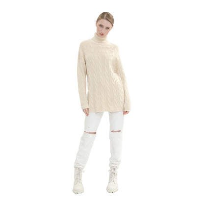 sidaiou Women's Woolen High Neck Long Sleeve Top  Wear a base coat to keep warm