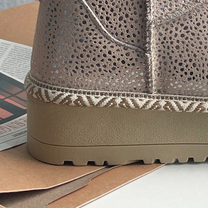 zhenai cowhide snow boots
