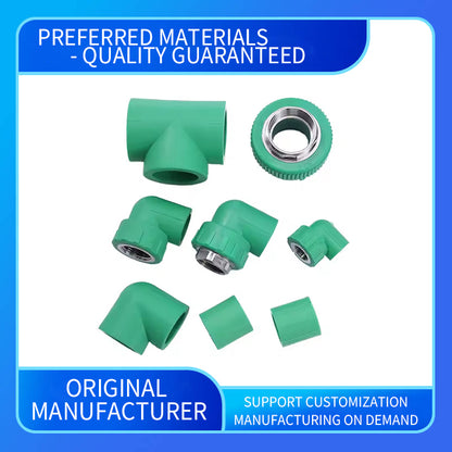 wuling High Pressure Green PPR 1/4 inch Direct Wire Elbow Tee Smooth Surface NPT BSP Welded Thickened Bridge PPR Pipe Fitting Header(ask customer service for price)