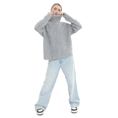 sidaiou Women's Woolen High Neck Long Sleeve Top   Keep warm in autumn and winter