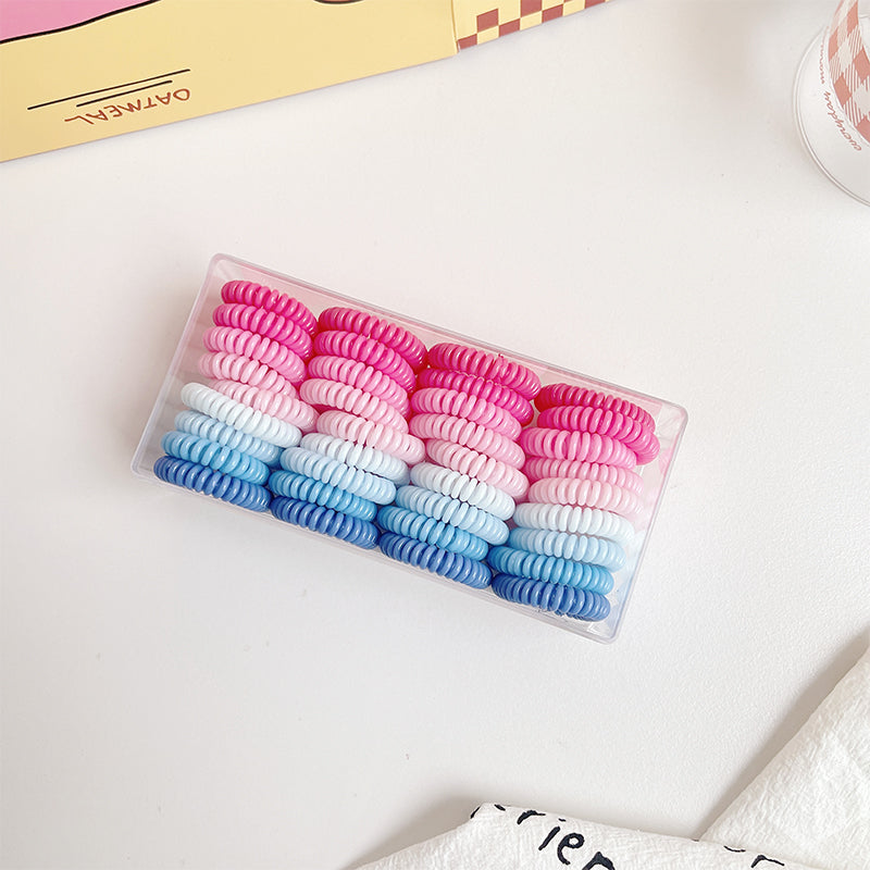 haiyan Gradient small circle telephone line  Color phone line scrunchie high ponytail hair tie